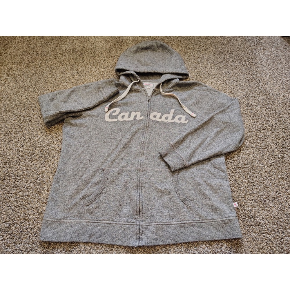 Canadiana Womens 2X Gray Full Zip Canada Hoodie Sweatshirt CDY11905PDM